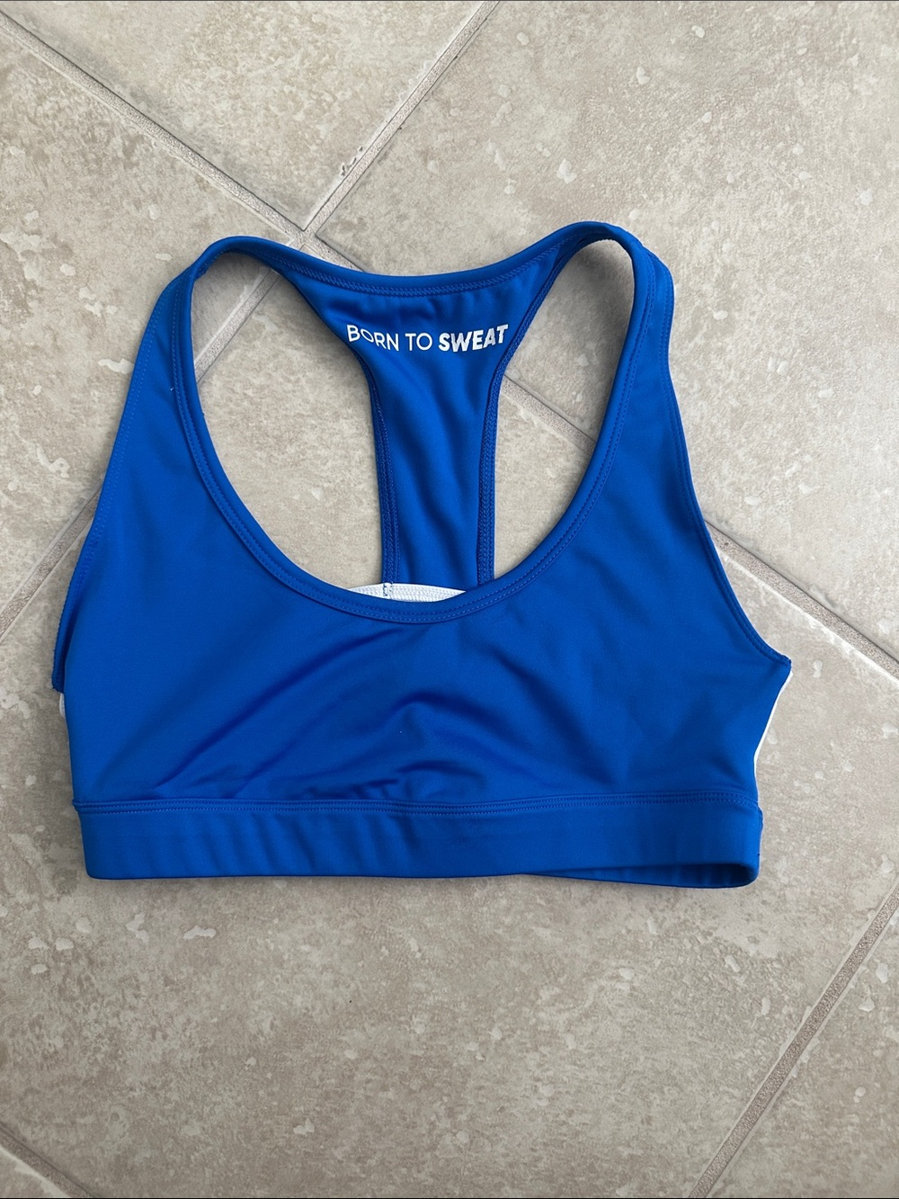 Blue Racerback Performance Sports Bra